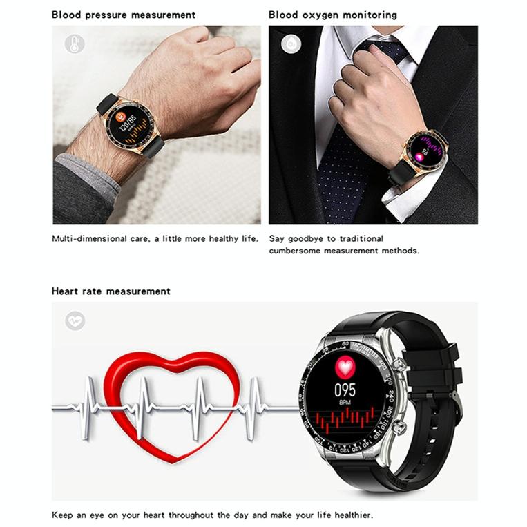 Smart Bluetooth Calling Watch With Nfc Function - Gold Steel