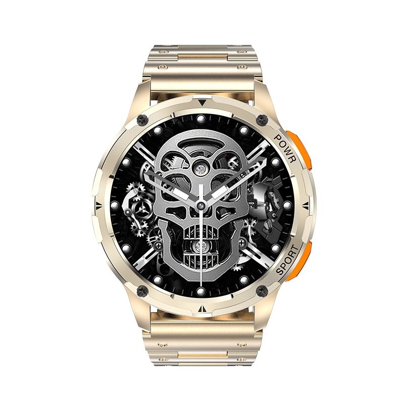 1.43 Inch Amoled Round Screen Steel Strap Smart Watch - Gold