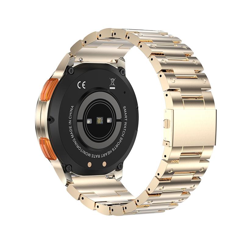 1.43 Inch Amoled Round Screen Steel Strap Smart Watch - Gold