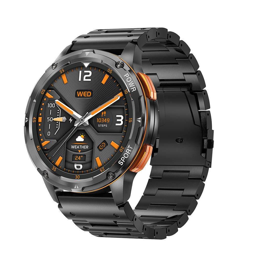 1.43 Inch Amoled Round Screen Steel Strap Smart Watch - Gold