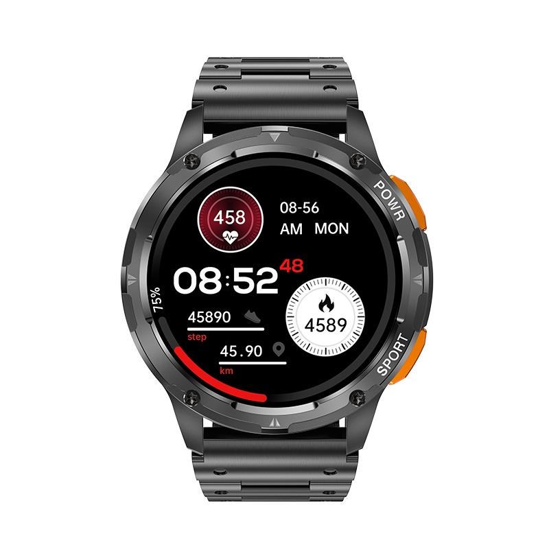 1.43 Inch Amoled Round Screen Steel Strap Smart Watch - Gold
