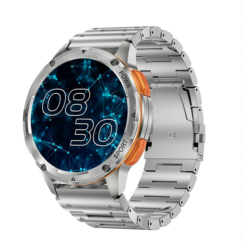 1.43 Inch Amoled Round Screen Steel Strap Smart Watch - Gold