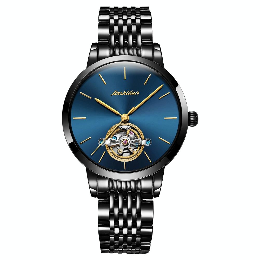 Waterproof Automatic Mechanical Watch for Women with Simple Hollow Design - Rose Gold Steel Strip White