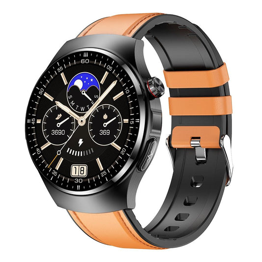 1.39 Inch Ip67 Waterproof Sports Health Monitoring Smart Bluetooth Calling Watch - Brown Leather
